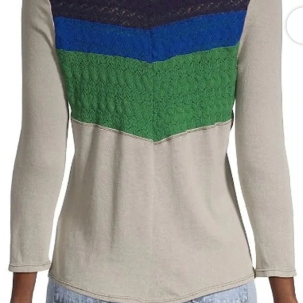 FREE PEOPLE  WE THE FREE IN RAINBOWS COTTON KNIT TOP